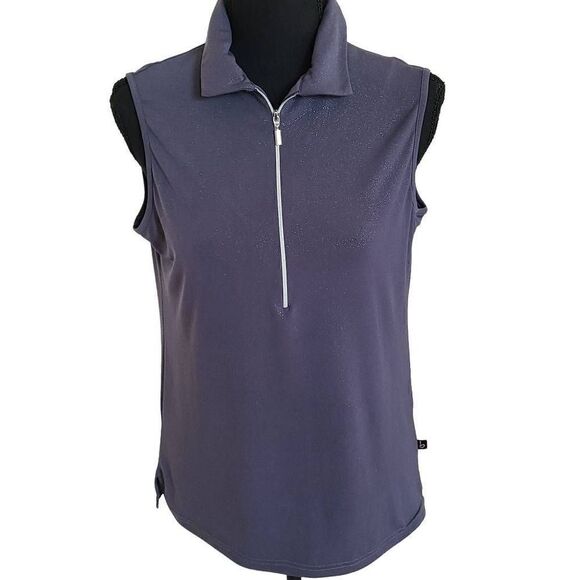 Birdee Sport Womens Golf Gray Sleeveless Polo Top Medium - Picture 1 of 10